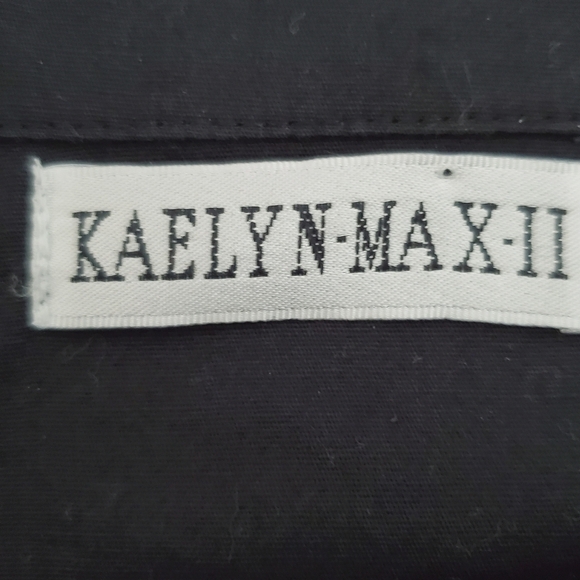 Ruffle Lace Front Shirt Size 2X Black Button-up Top Lace Trim Cuff Steampunk - Picture 12 of 13